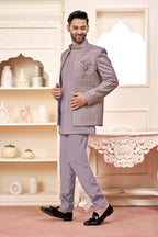 Purple Checks: The Perfect Ethnic Men'S Wear