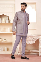 Purple Checks: The Perfect Ethnic Men'S Wear