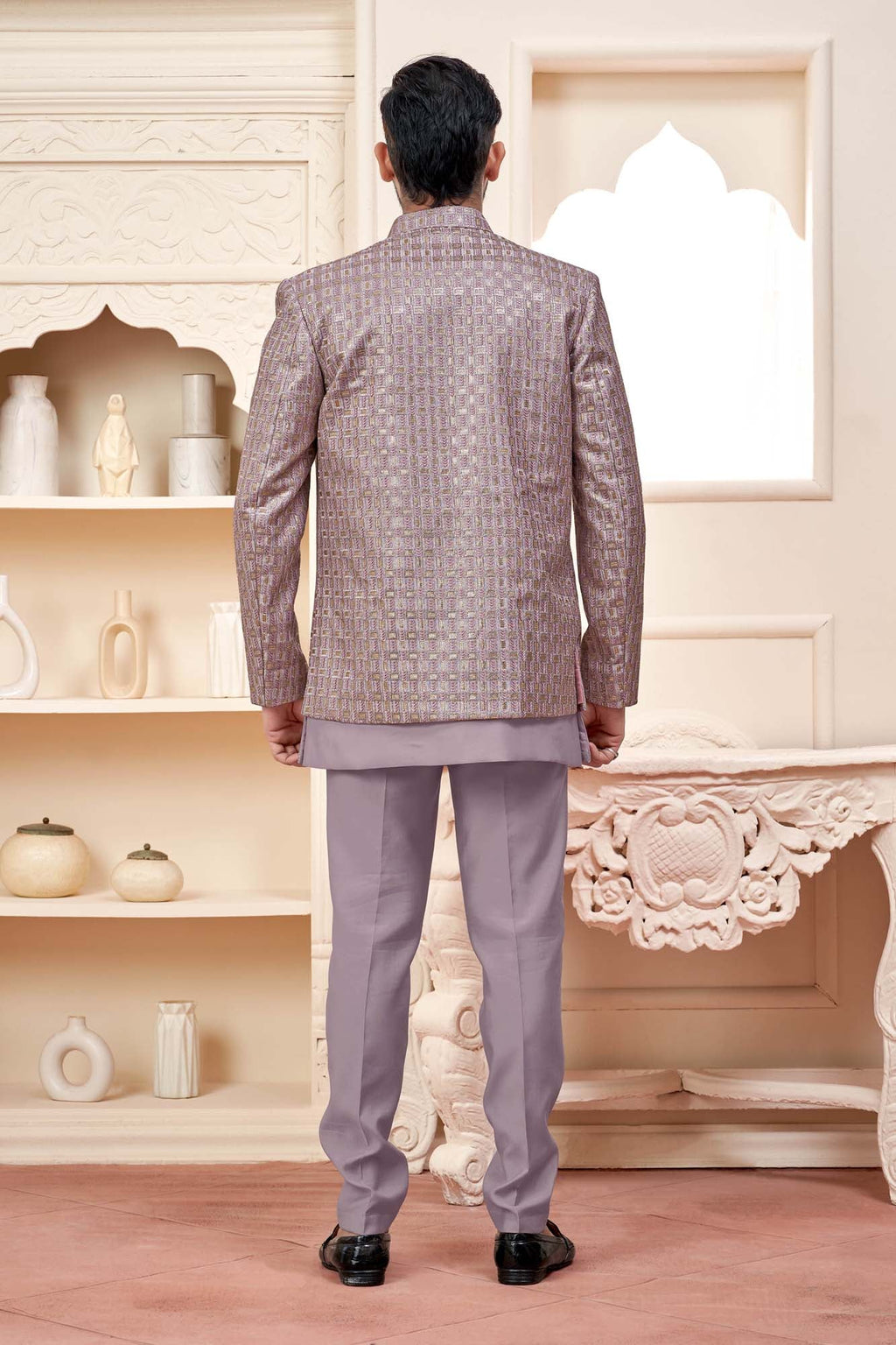 Purple Checks: The Perfect Ethnic Men'S Wear