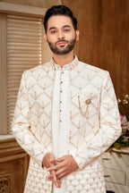 Elegant Gold Embroidered Indo Western Kurta Set for Festive & Wedding Wear