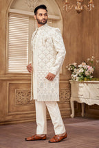 Elegant Gold Embroidered Indo Western Kurta Set for Festive & Wedding Wear