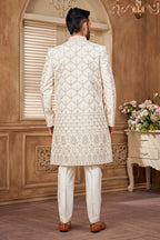Elegant Gold Embroidered Indo Western Kurta Set for Festive & Wedding Wear