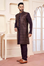 Black Indo-Western Outfit With Sleek Red Accents