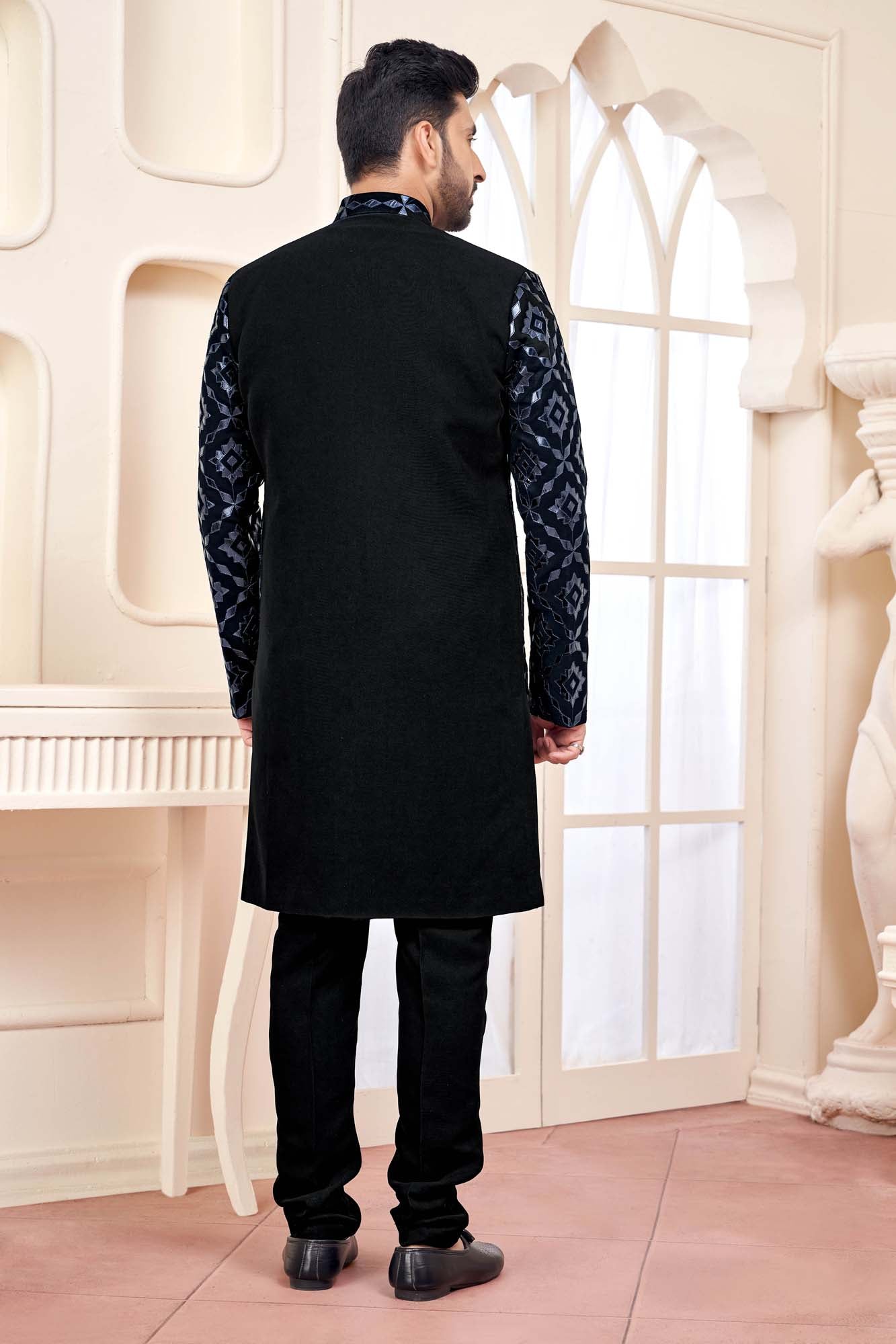 Black Indo-Western Outfit With Striking  Mirror Work