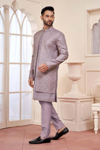 Purple Indo-Western Outfit With Exquisite Embroidery