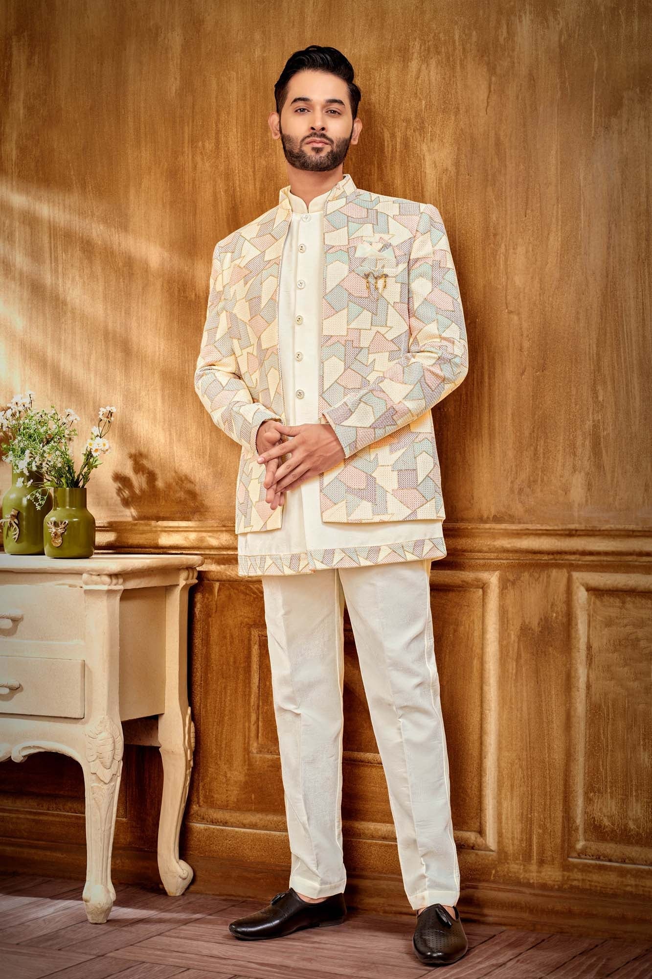 Pastel Jodhpuri Set For Men
