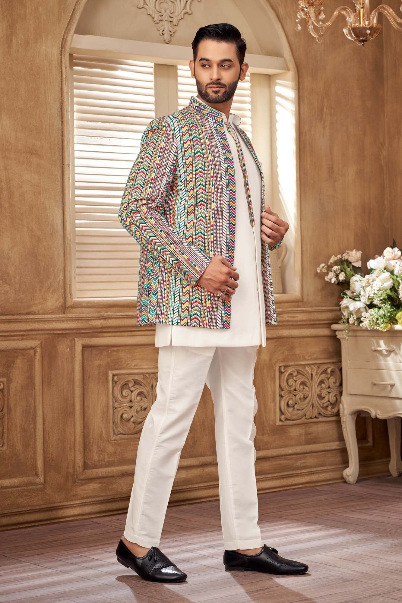Multi Coloured Jodhpuri Set