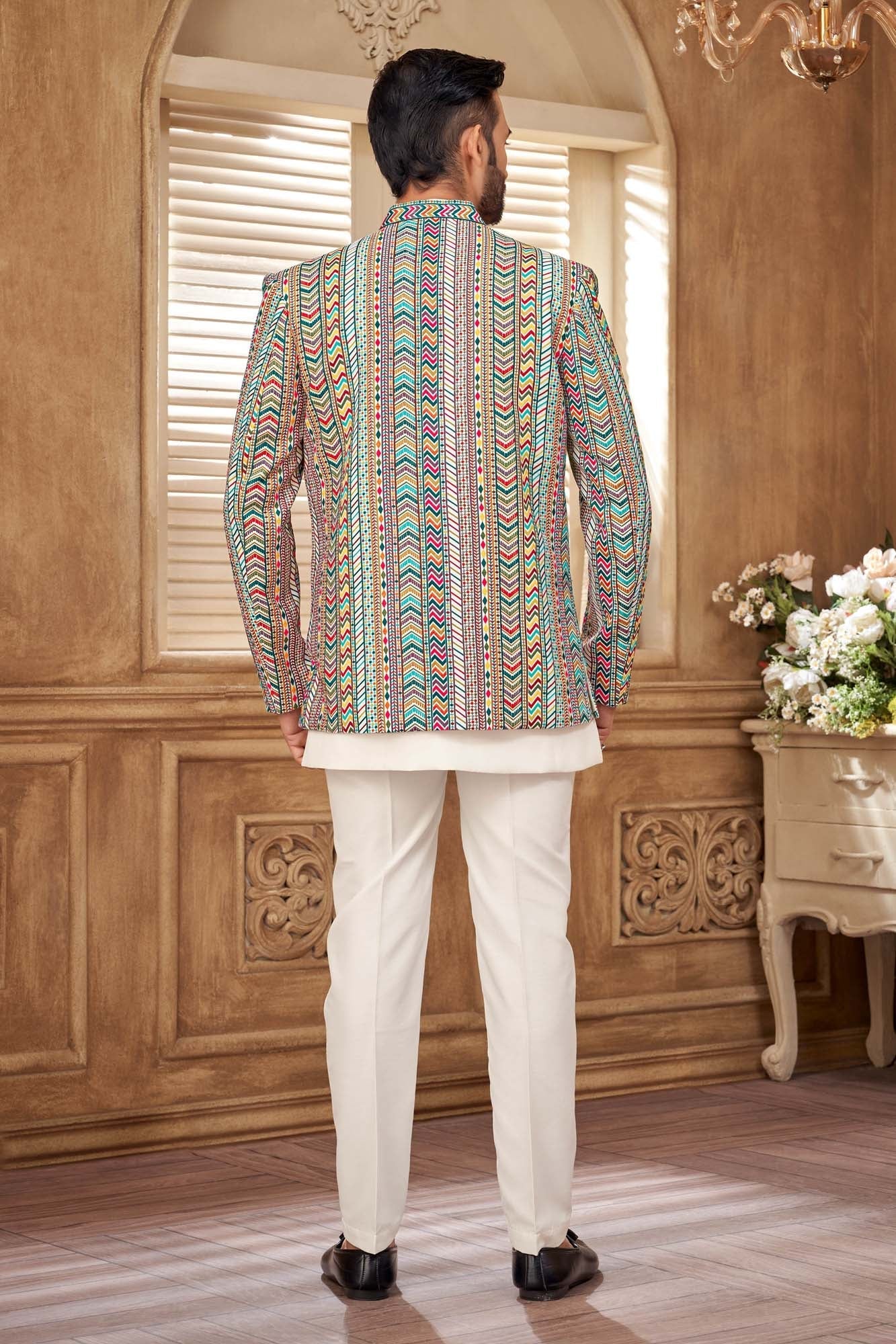 Multi Coloured Jodhpuri Set