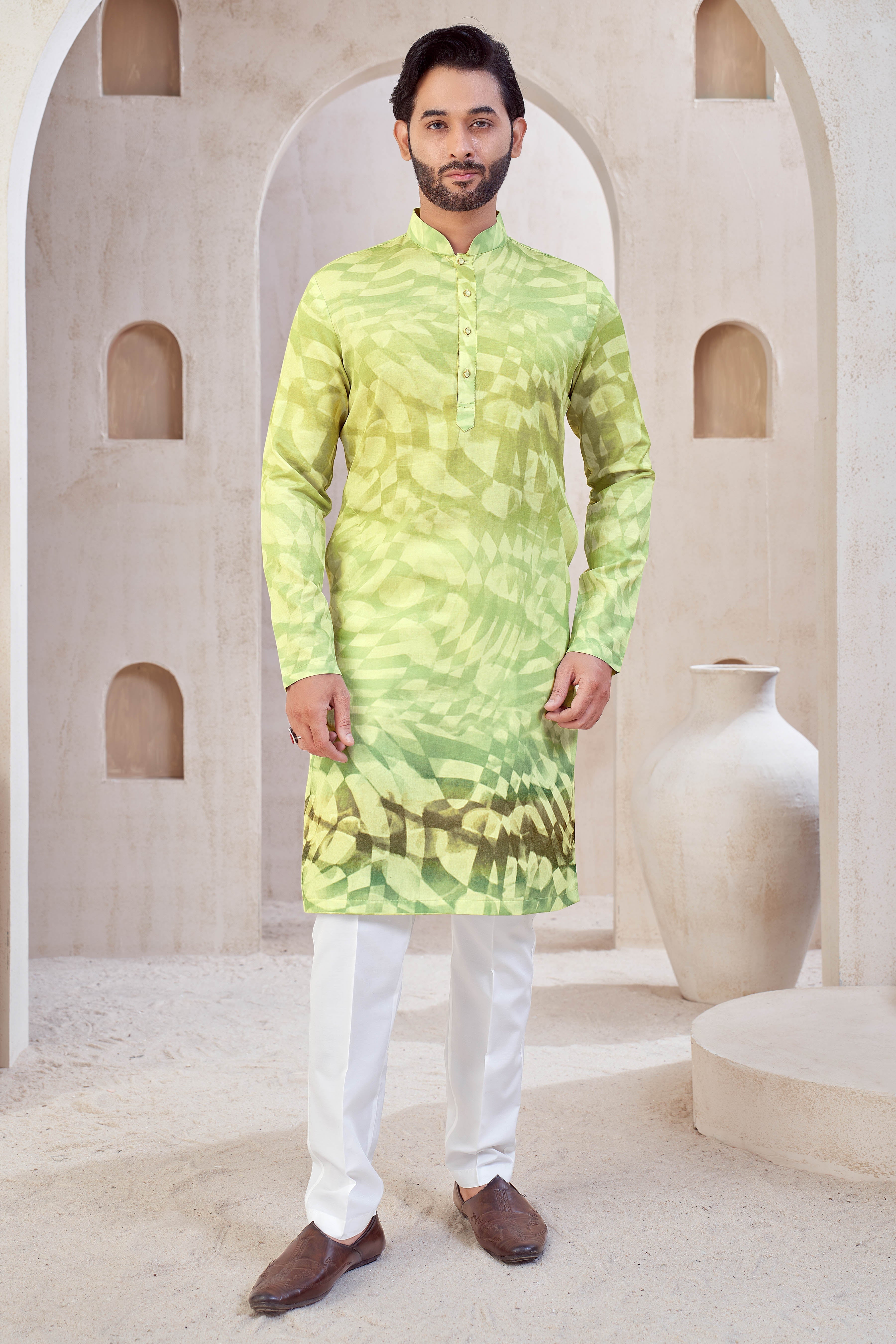 Lime Mirage Kurta