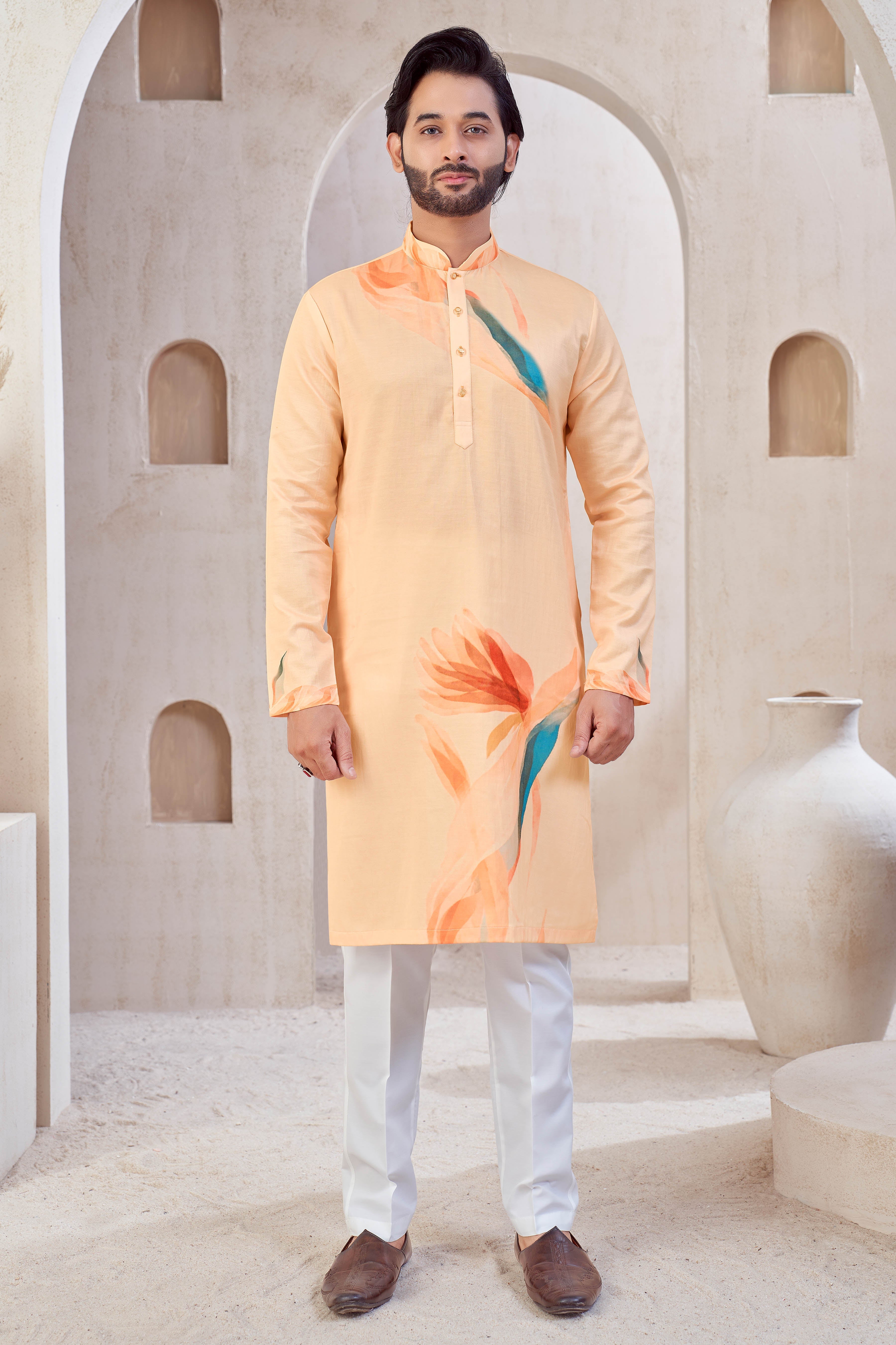 Peach Blossom Aura Kurta