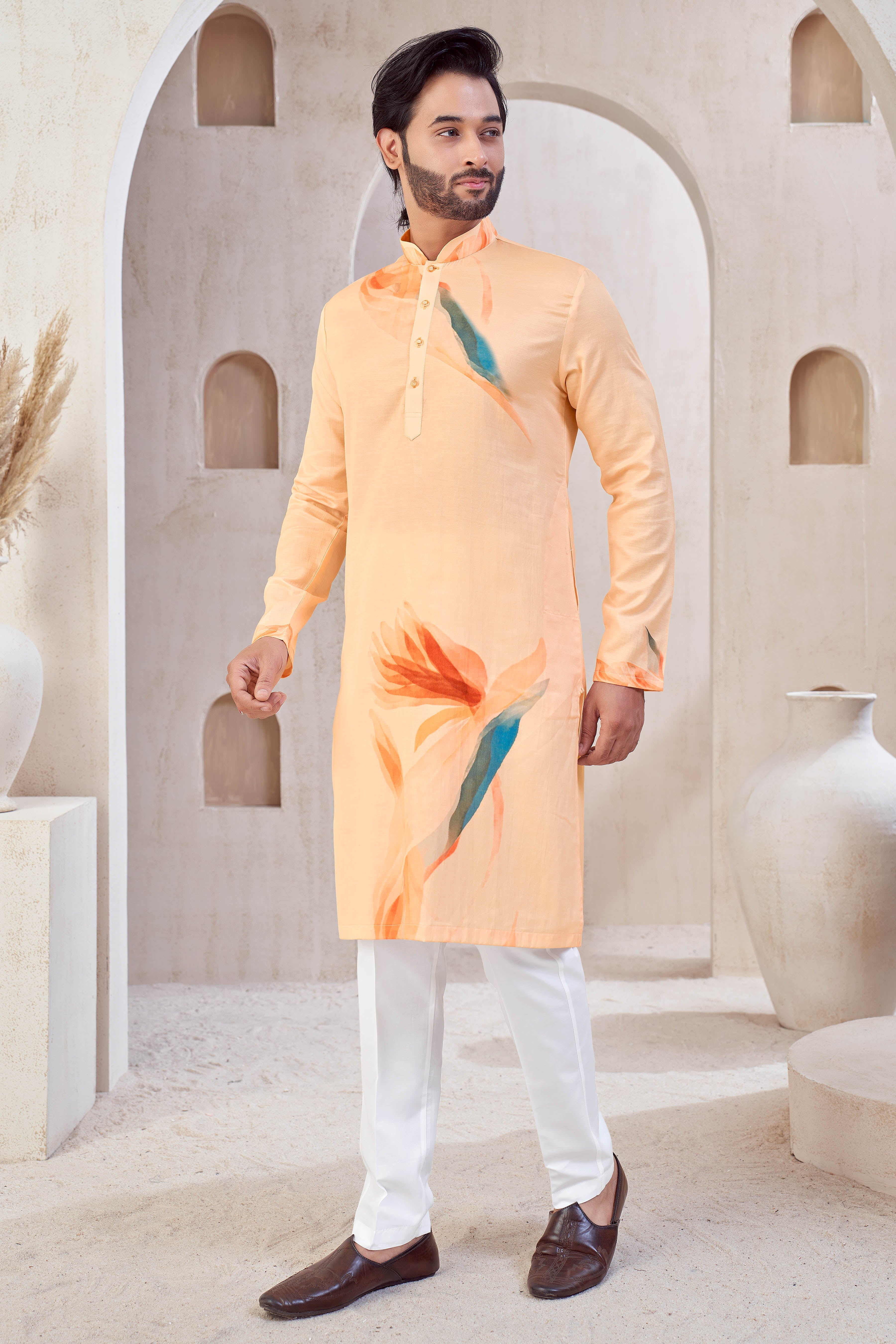 Peach Blossom Aura Kurta