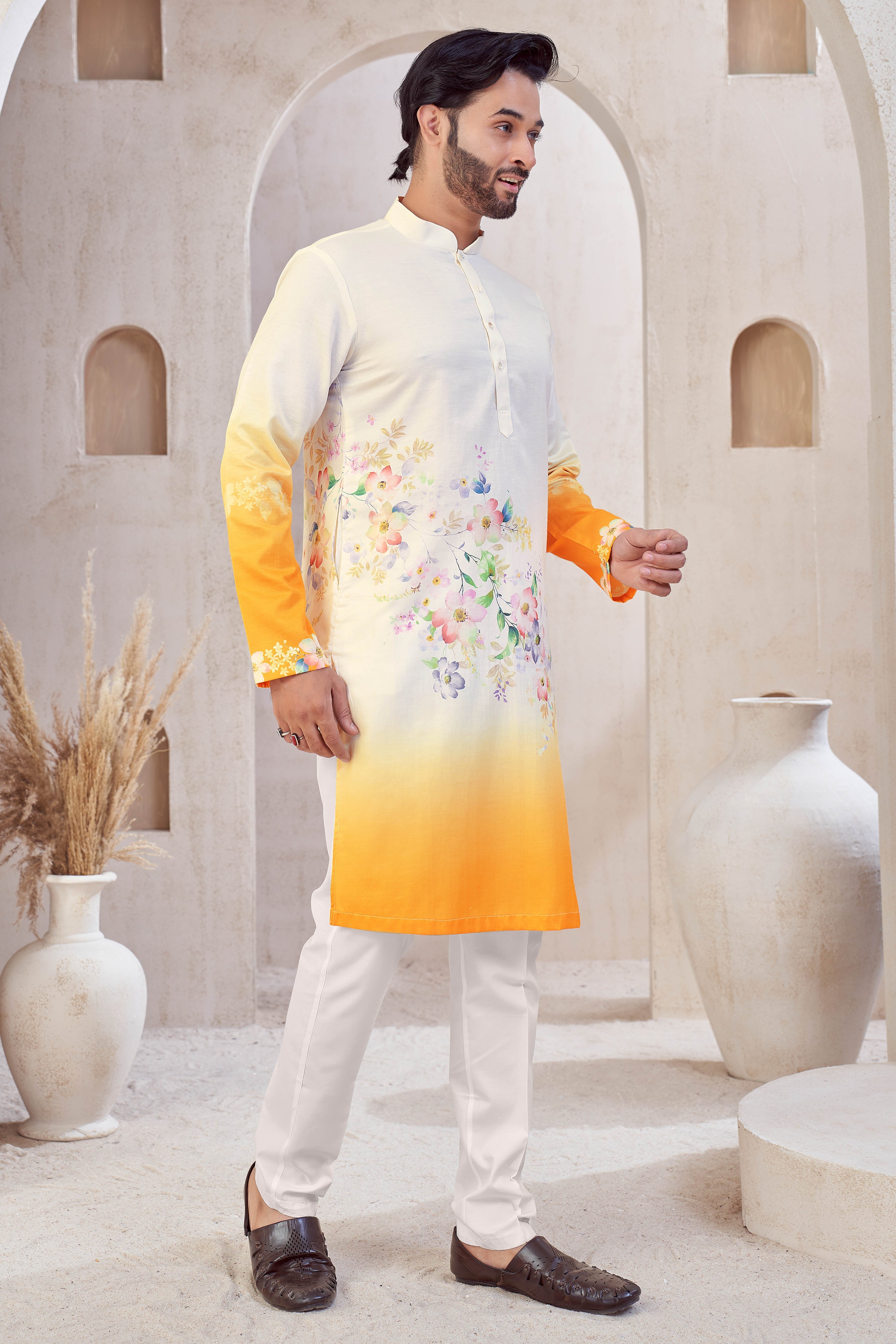 Floral Yellow Kurta