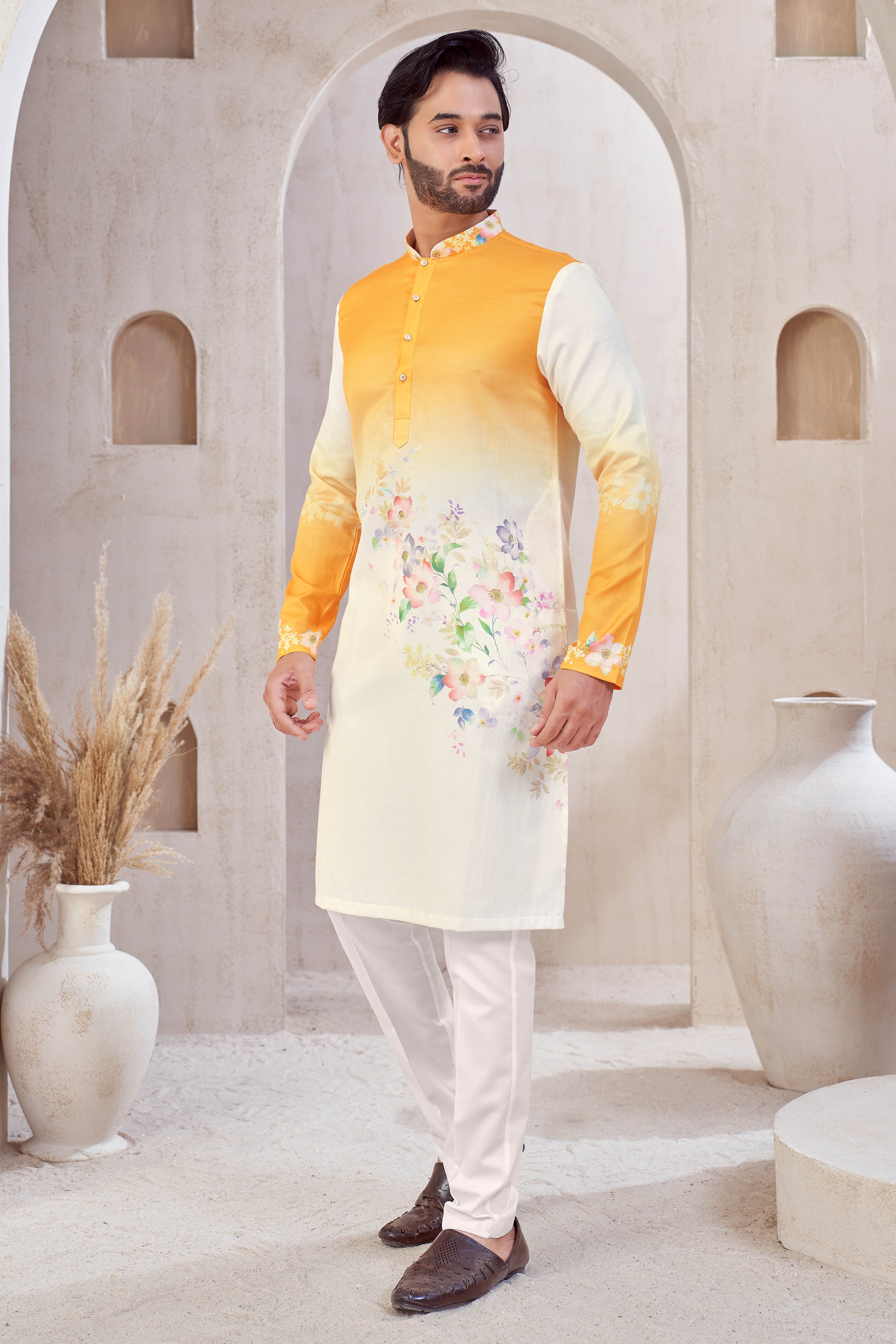 Golden Dawn Blossom Kurta