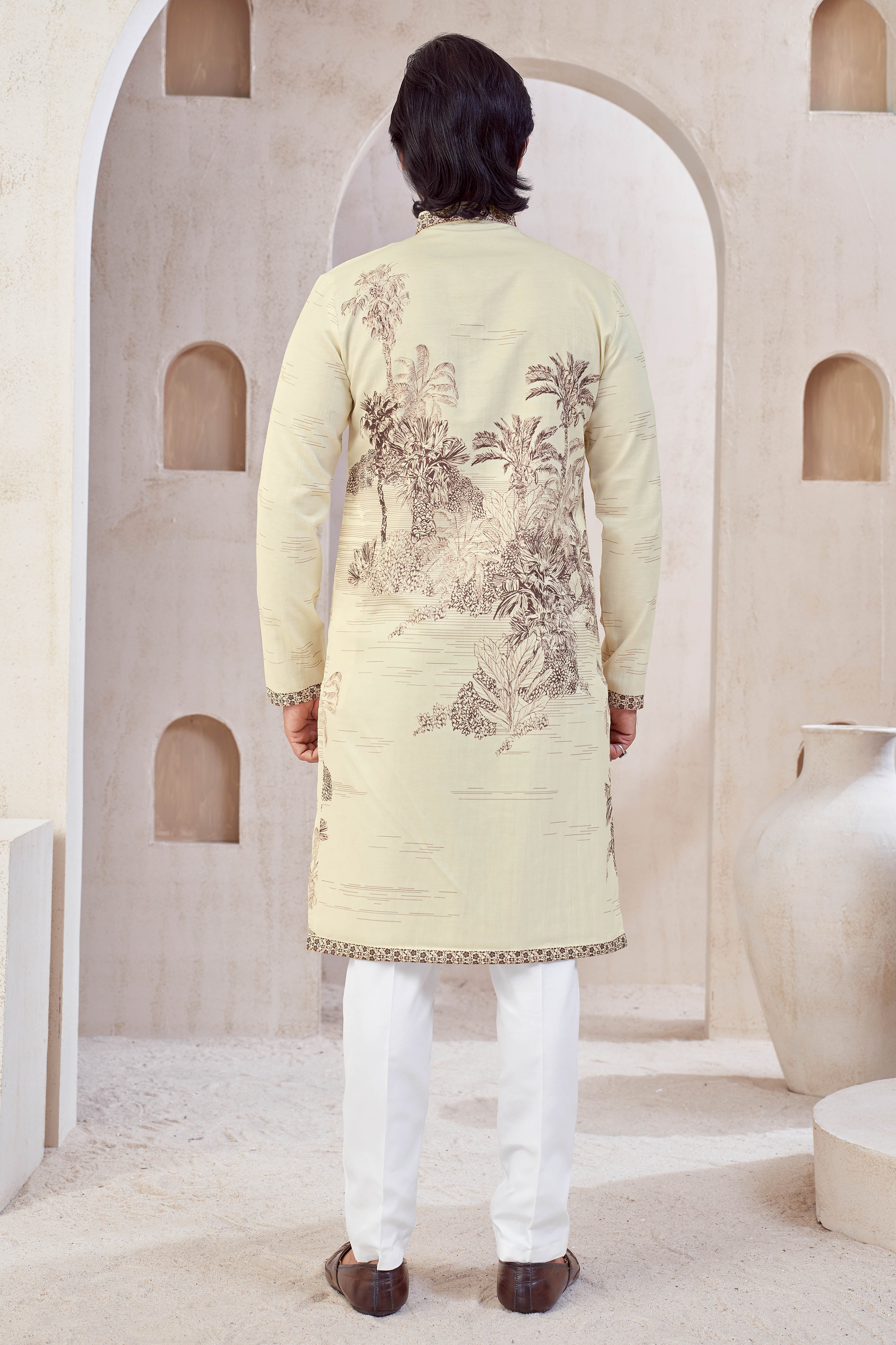 Vintage Meadow Ivory Kurta