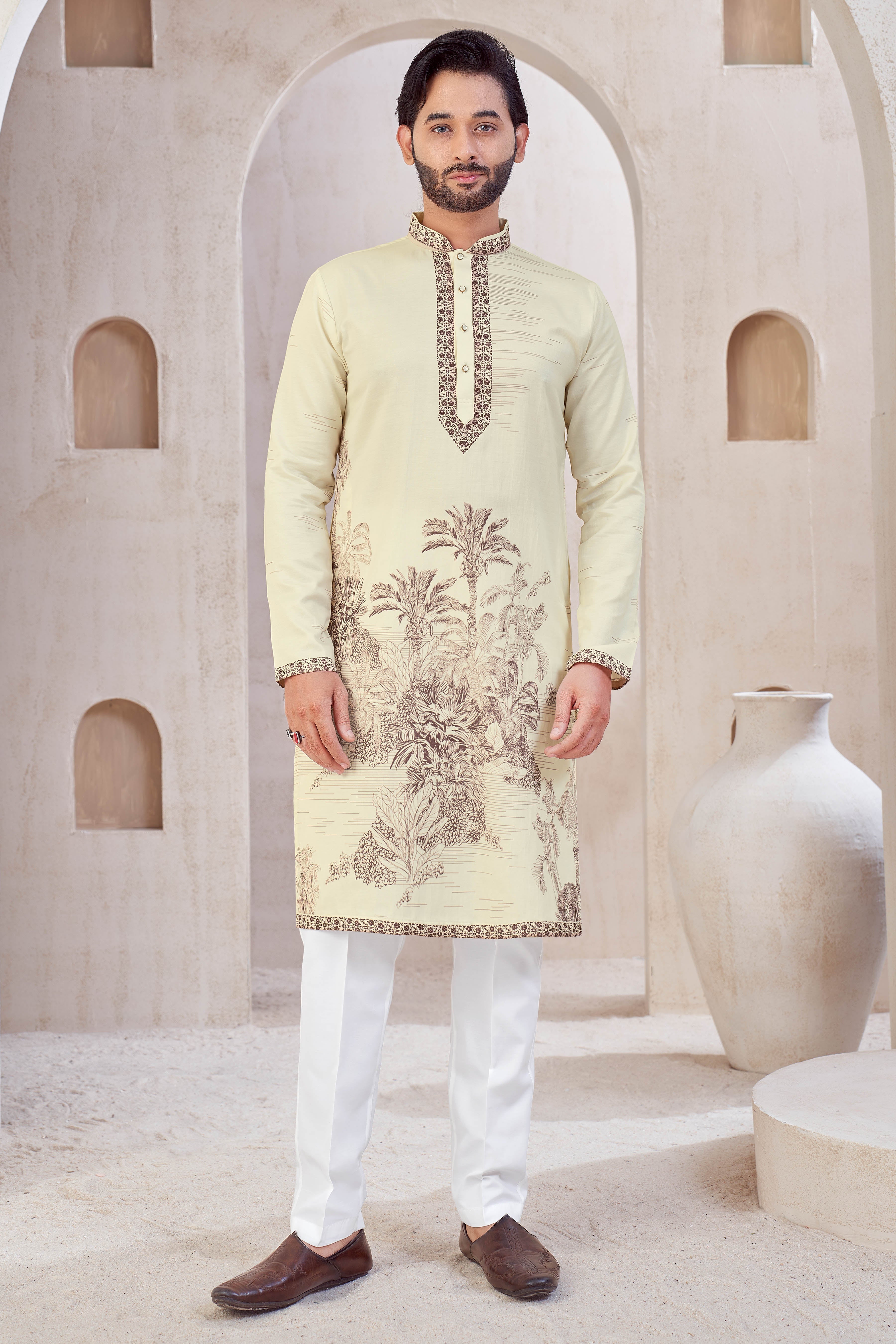 Vintage Meadow Ivory Kurta