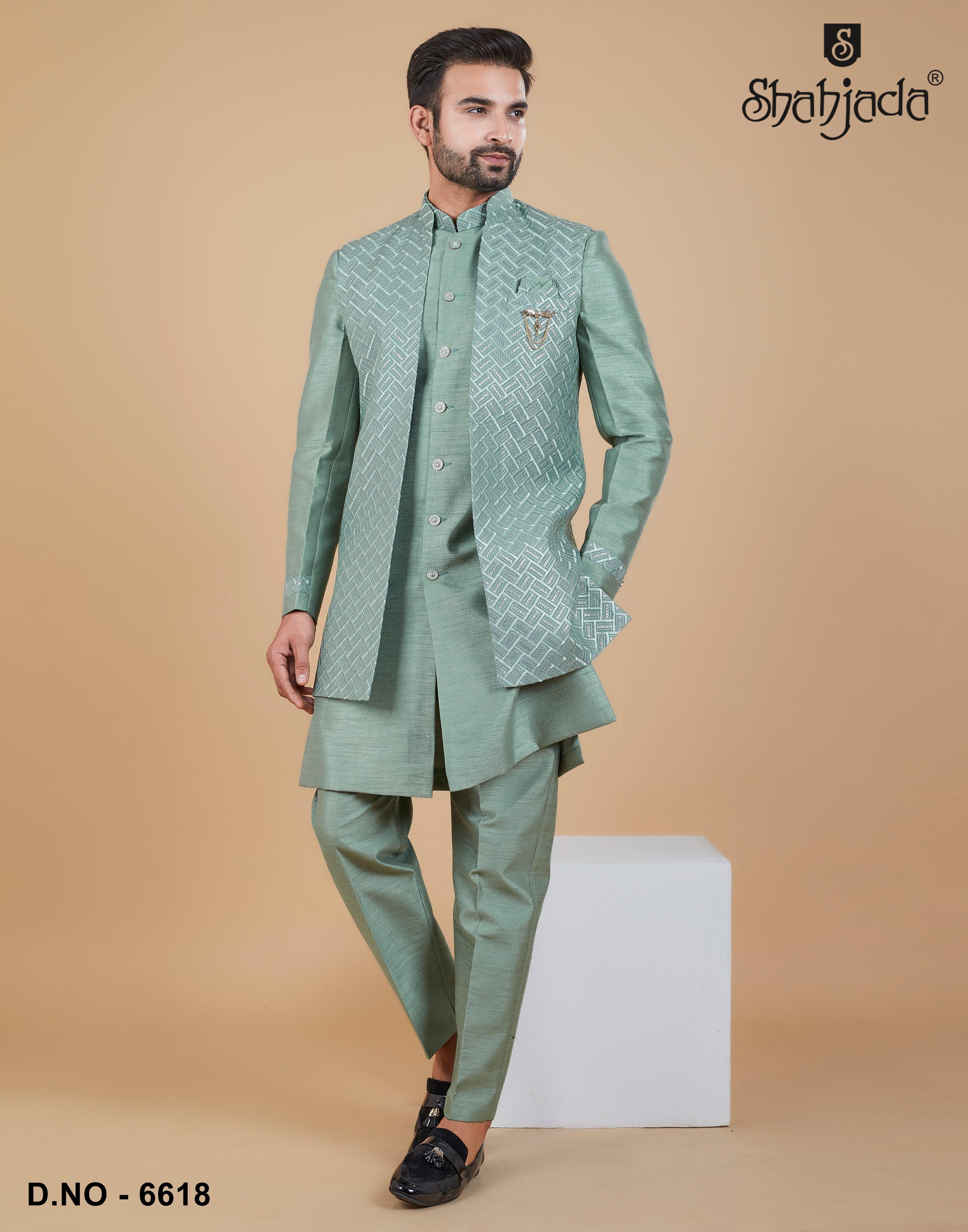 Indo Western with Long Jacket 6618