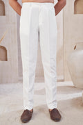 Classic Cream Straight-Cut Trouser Pants