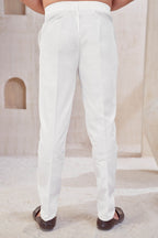 Classic White Straight-Cut Trouser Pants